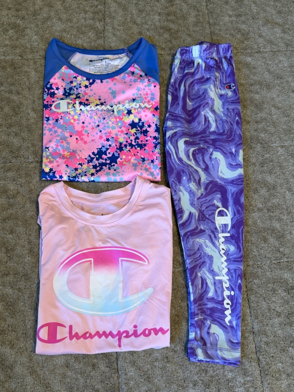 Bundle of Champion Girls (size 4, 4/5, 5) tees and leggings. Mix & match outfits